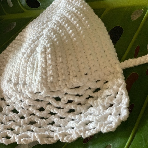 Boho-Chic Angel White Crochet Bikini Top - Picture 2 of 5
